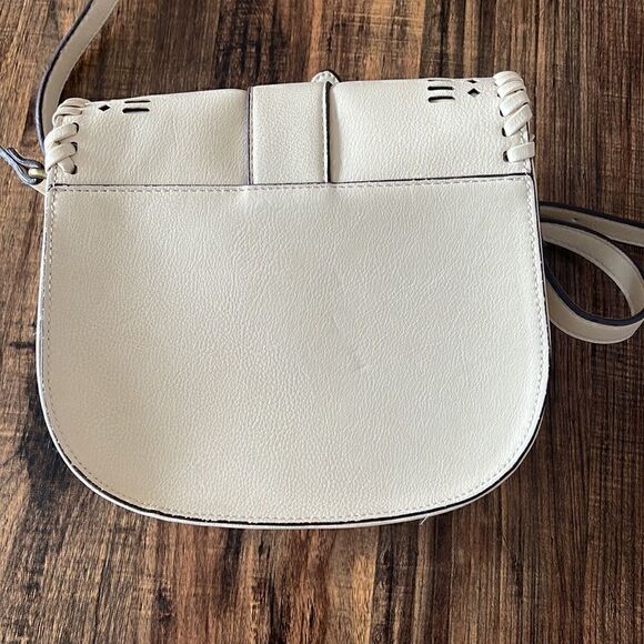 Sole Society Cream Crossbody Bag Boho Perforated Faux Leather Purse - Picture 3 of 11